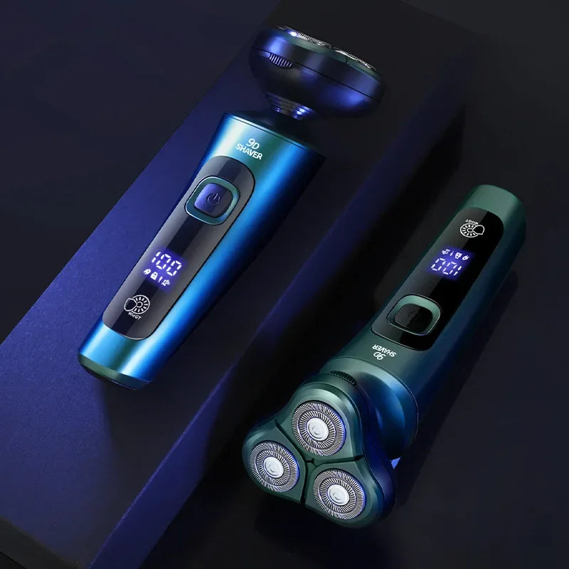New Electric Shaver LED Digital Display Three-head Floating Razor USB Rechargeable Washing Multi-function Beard Knife