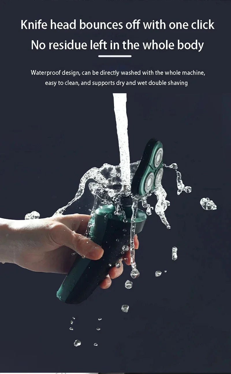 New Electric Shaver LED Digital Display Three-head Floating Razor USB Rechargeable Washing Multi-function Beard Knife