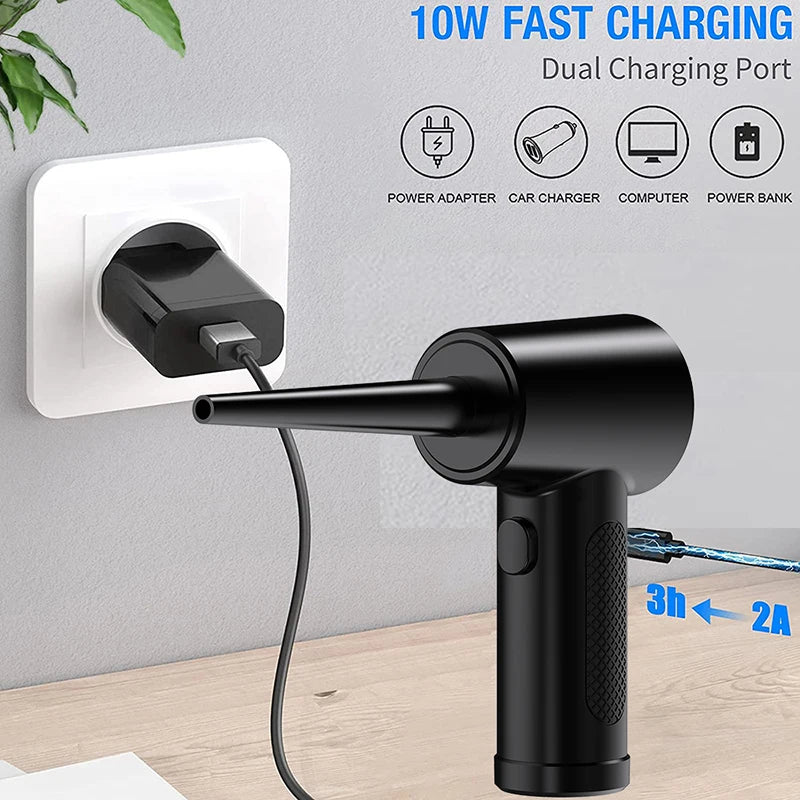 51000RPM Electric Air Duster – Wireless Keyboard & Computer Cleaner