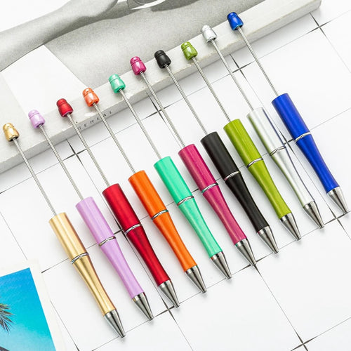 10/20/30 Pcs DIY Bead Pen Set for Back to School Season, Ramdon Color, Black Ink, Perfect for Student Friends as Gifts