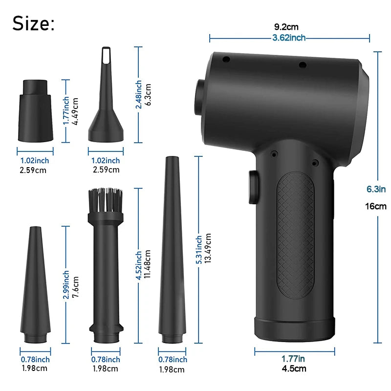 51000RPM Electric Air Duster – Wireless Keyboard & Computer Cleaner