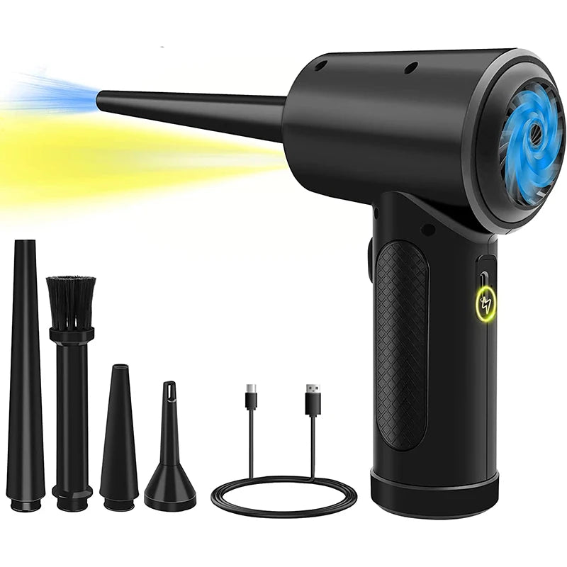 51000RPM Electric Air Duster – Wireless Keyboard & Computer Cleaner