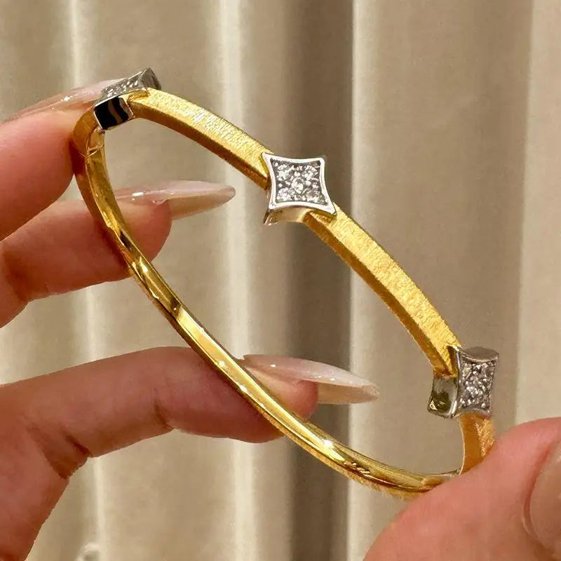 fashion light luxury bangles for men Star brushed square diamond bracelet for women's new in and women banquet jewelry gifts